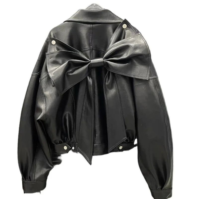 

Осеннее новое свободное пальто для тяжелой промышленности с бантом средней и длинной версии, красивое повседневное пальто с длинными рукавами, женские темпераментные повседневные куртки