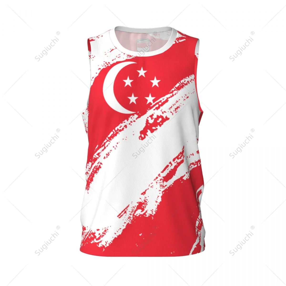 Men Basketball Sports Singapore Flag Running Fitness Multifunction Sleeveless shirt Custom Name Nunber Exclusive