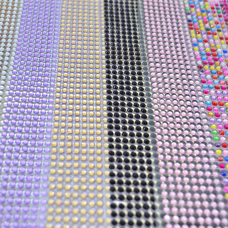 3mm 4mm 5mm 6mm Self Adhesive Crystal Rhinestone Stickers Mobile Phone Car Art Craft Decals Scrapbooking Bling Acrylic Stickers