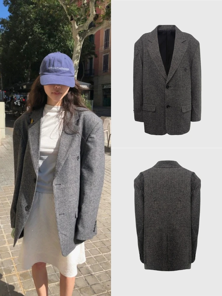 

Свободный женский шерстяной костюм Jaet, винтажное длинное свековое повседневное пальто Faion East Gate, детское соусное пальто средней длины