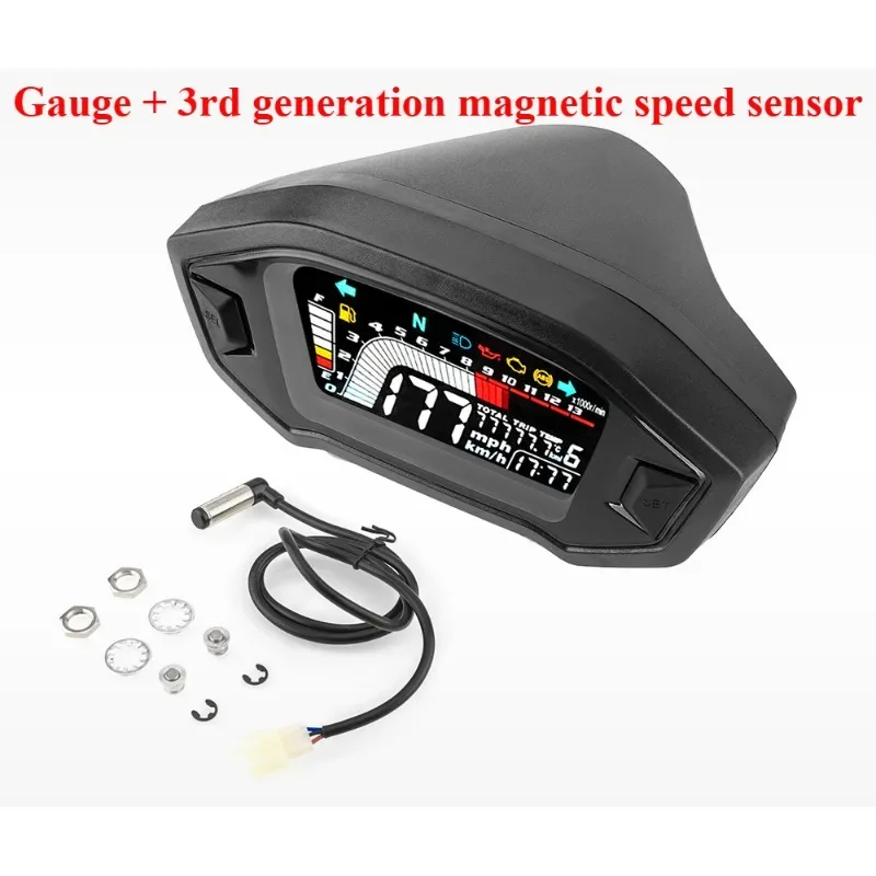 Motorcycle LCD Speedometer Universal Waterproof Digital Odemeter Tachometer for Honda MSX125 2013-2019