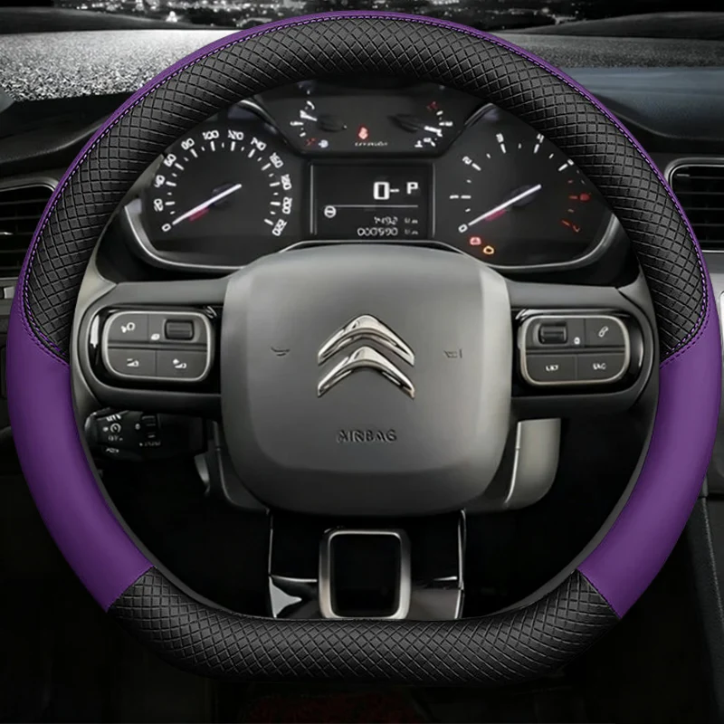 D Type Steering Wheel Cover For Citroen C3 II III 2009 - 2019 2020 C3 AIRCROSS 2017 2018 2019 2020 2021 Berlingo 3 C4 Picasso 2 view 4