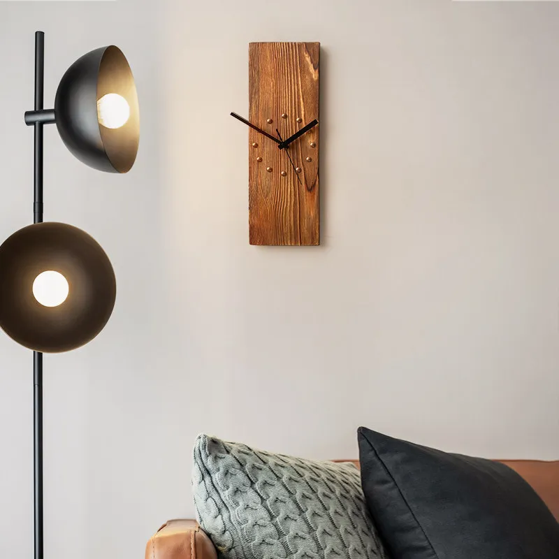 Holzdesign Wanduhr Vintage Quadratisch Nordisch Luxuriöse Große Wanduhr Wohnzimmer Schlafzimmer Horloge Murale Ästhetische Raumdekoration