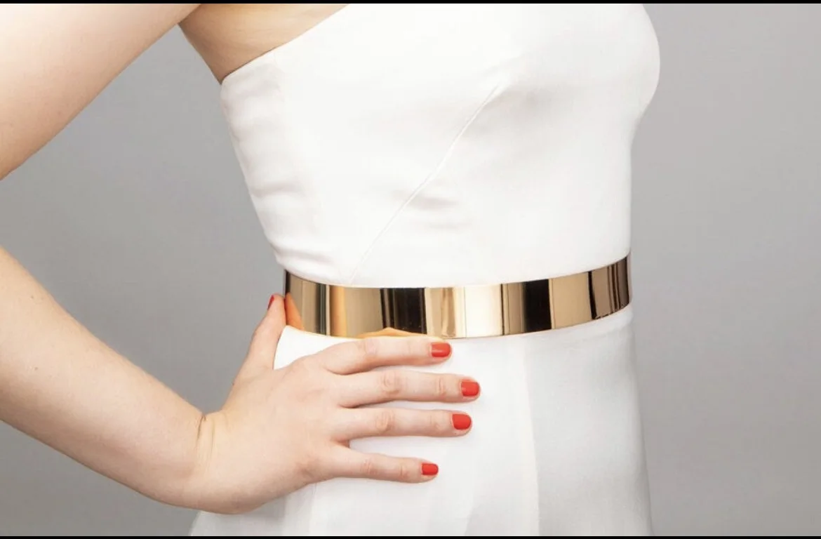 Trendige Spiegel-Metallplatte, Taillengürtel, Korsett-Kette für Damen, europäisch-amerikanischer Stil, Kleider, dekoratives Accessoire, 2 cm, 3 5 cm Breite – Detail 4