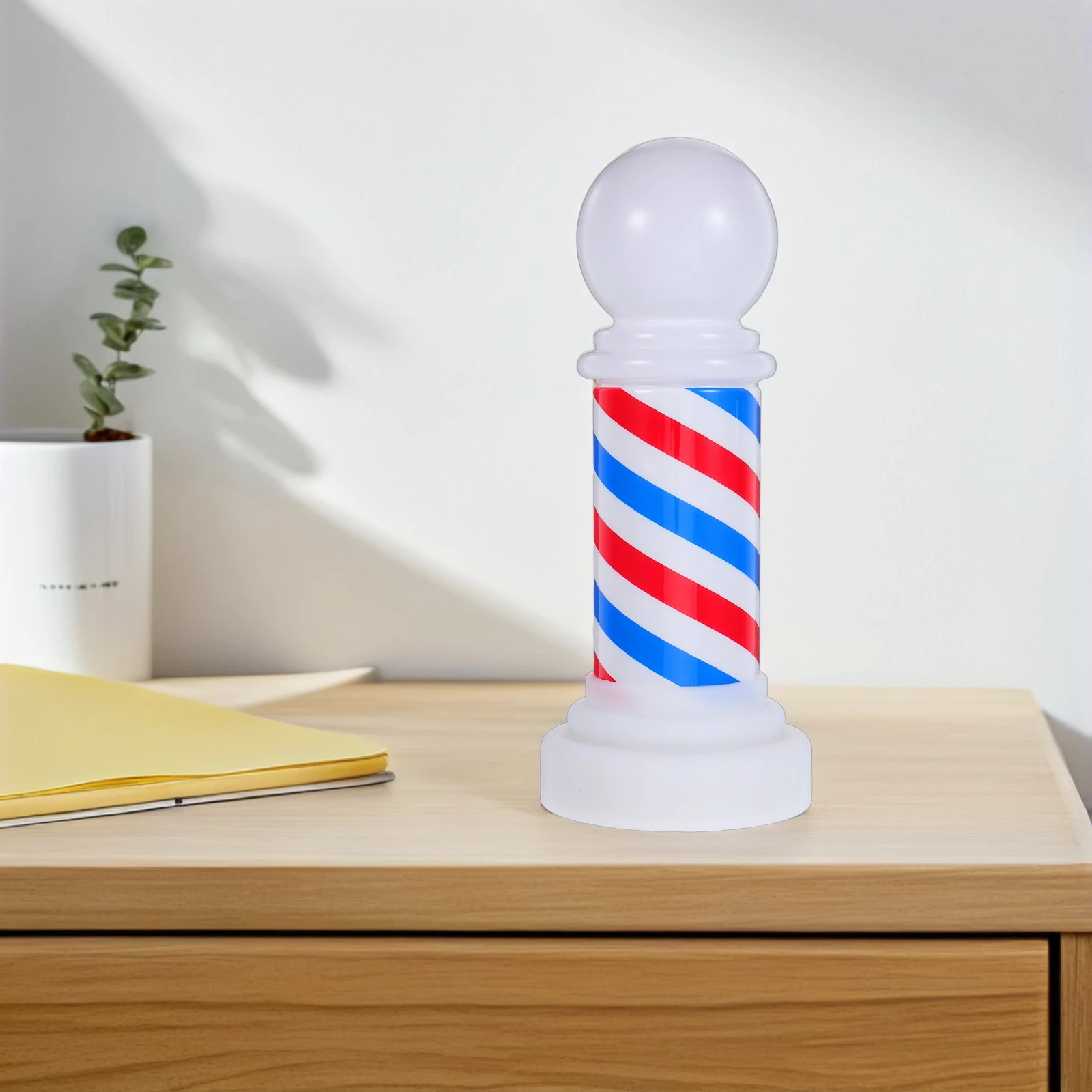 Palo di plastica per capelli bianchi rossi, decorazione per barbiere, salone di barbiere, soggiorno nel negozio aziendale, luce per cartello aziendale