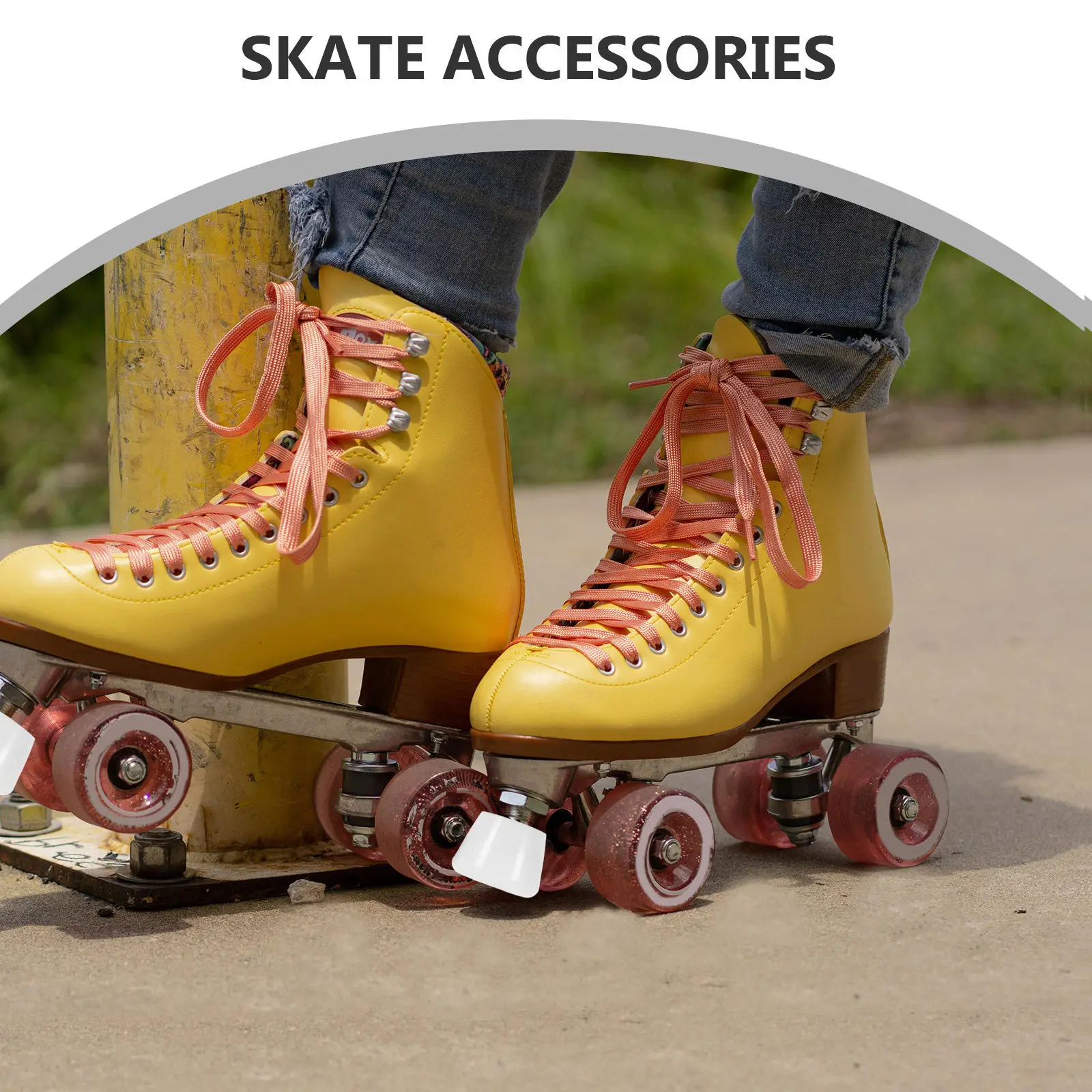 2Pcs Roller Skate Stoppers Toe Stops Plastic Shock Absorption Replacement Parts for Outdoor Indoor Skating