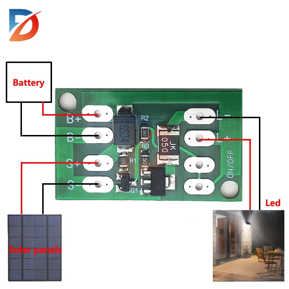 Solargenerator Laderegler Auto Lichtsteuerung Schaltung Schalter Lithium-Batterie Ladeplatine DIY Innenhof kleine Straße la