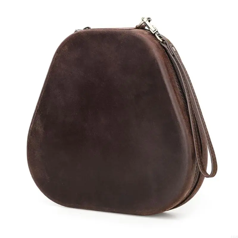 

Leather Travel Carrying Case Shockproof Dustproof Storage Bag with Hand Straps for Gaming Headphones
