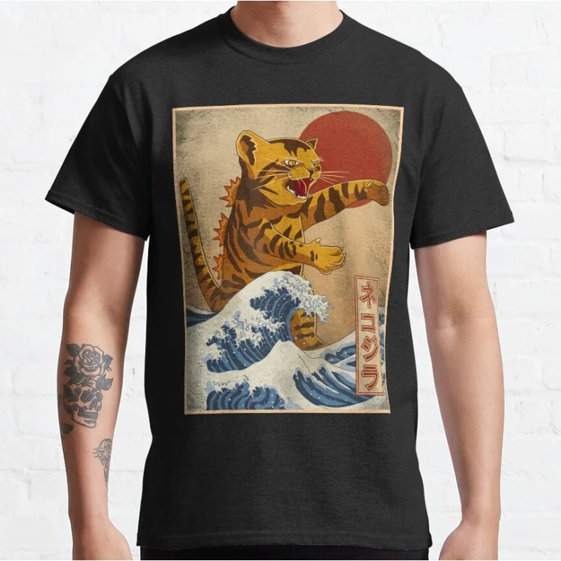 

0925 Catzilla Is Back King of Monster Gift t shirt for Cat Lover Cute kitty Graphic tee Short Sleeve y2k clothes All size tops