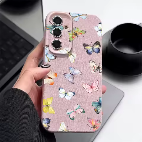 Colorful Butterfly Case For Samsung Galaxy A56 A55 A54 5G A53 A52 A36 A35 A34 A26 A25 A16 A15 A14 S21 FE S22 S23 S24 S25 Ultra