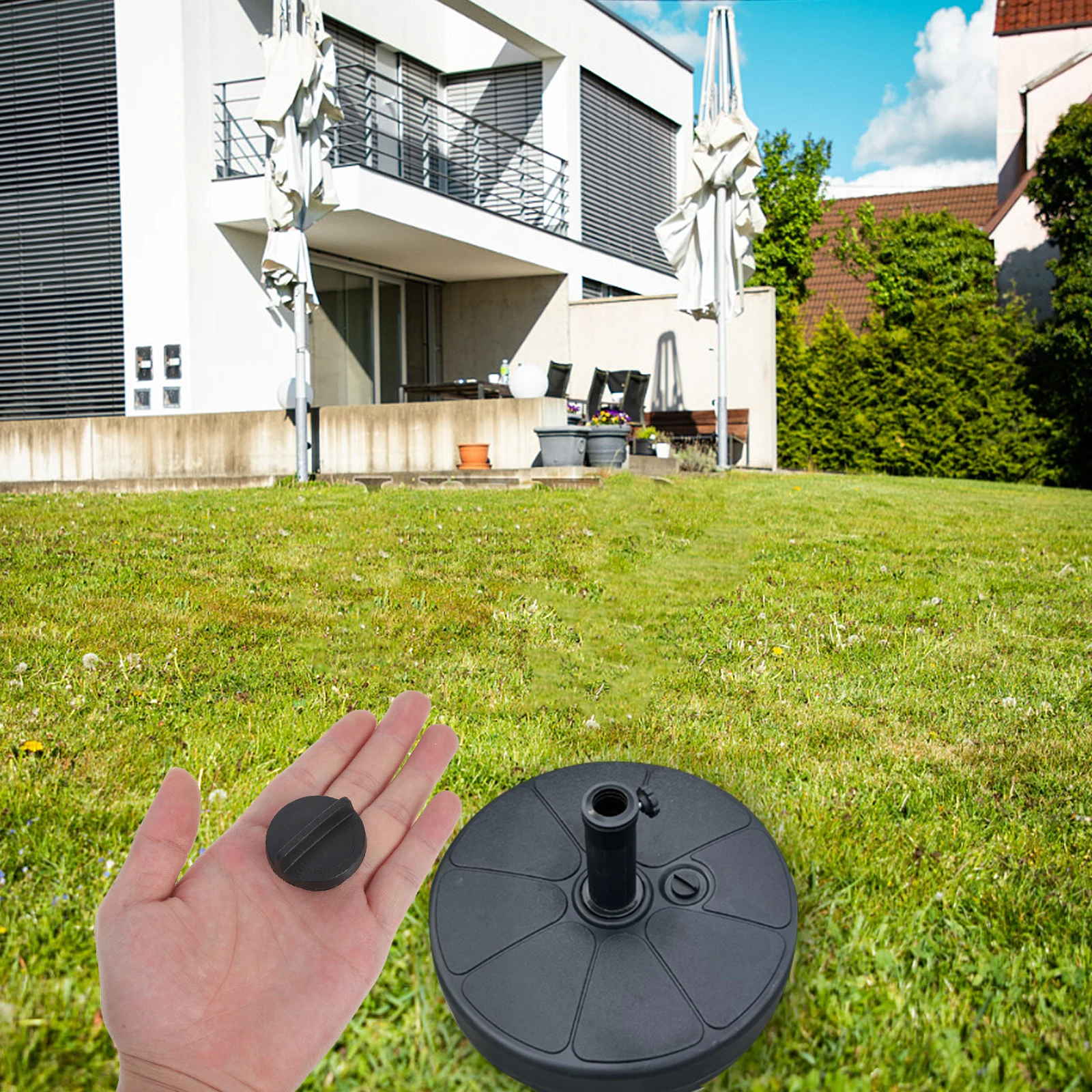 

2pcs Patio Table Umbrella Hole Drainage Cap Plug Set Waterproof Pvc Base Cover Ring Insert For Outdoor Parasol Replacement