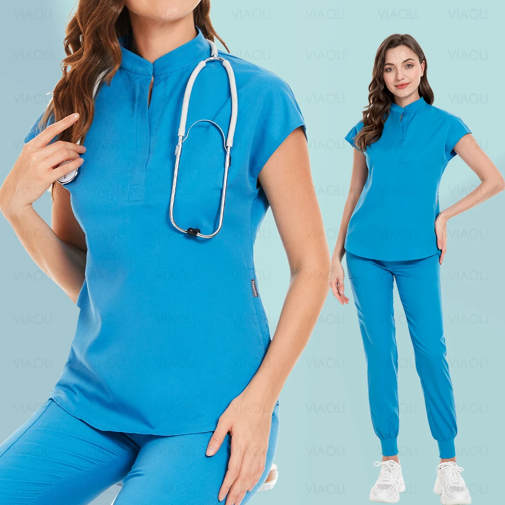Medical Clinical Clothes Multicolour Jogger Suits Doctor Nursing Uniforms High-quality Top Pocket Pants Surgical Nurse Scrub Set