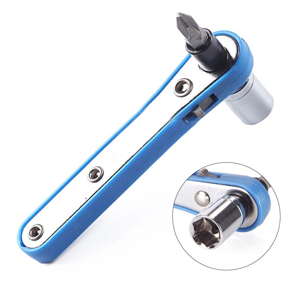 

Screwdriver Bit Wrench Home.office Chrome-plated Compact Size Connecting Sleeve Standard Model 3 In1 Ratchet Wrench New