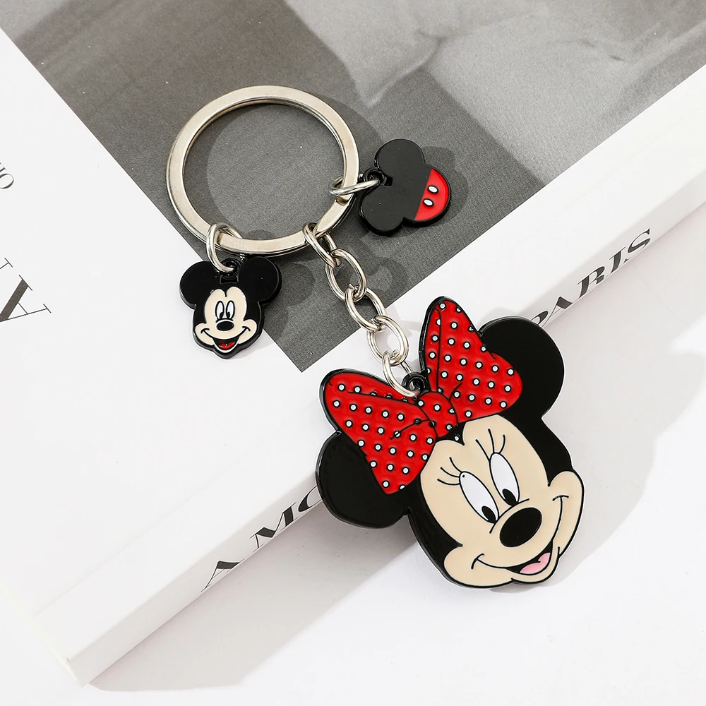 Disney Mickey Minnie Mouse Keychain Cartoon Pendant Fashion Jewelry Creative Anime Accessory for Kids Girls Birthday Gift