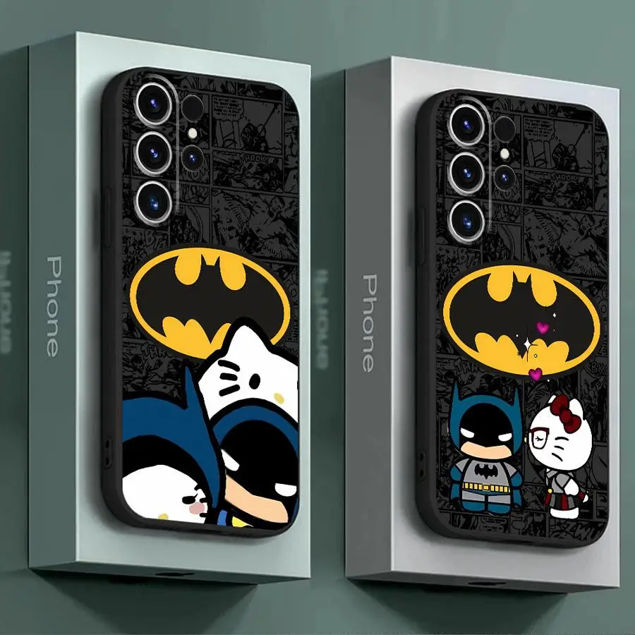 Cute Batmans Hellokitty phone Case for Galaxy Note 20Ultra 10Plus 10Lite 9 8 S10 4G S10e S10 Plus S10 5G S10 Lite S8 S9 Plus