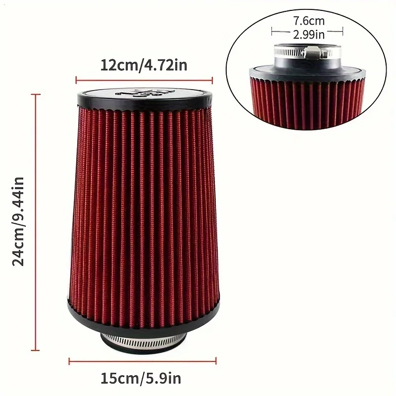 Intake Air Filter Short Long Universal High Flow Air Filters Racing Performance Mushroom Head