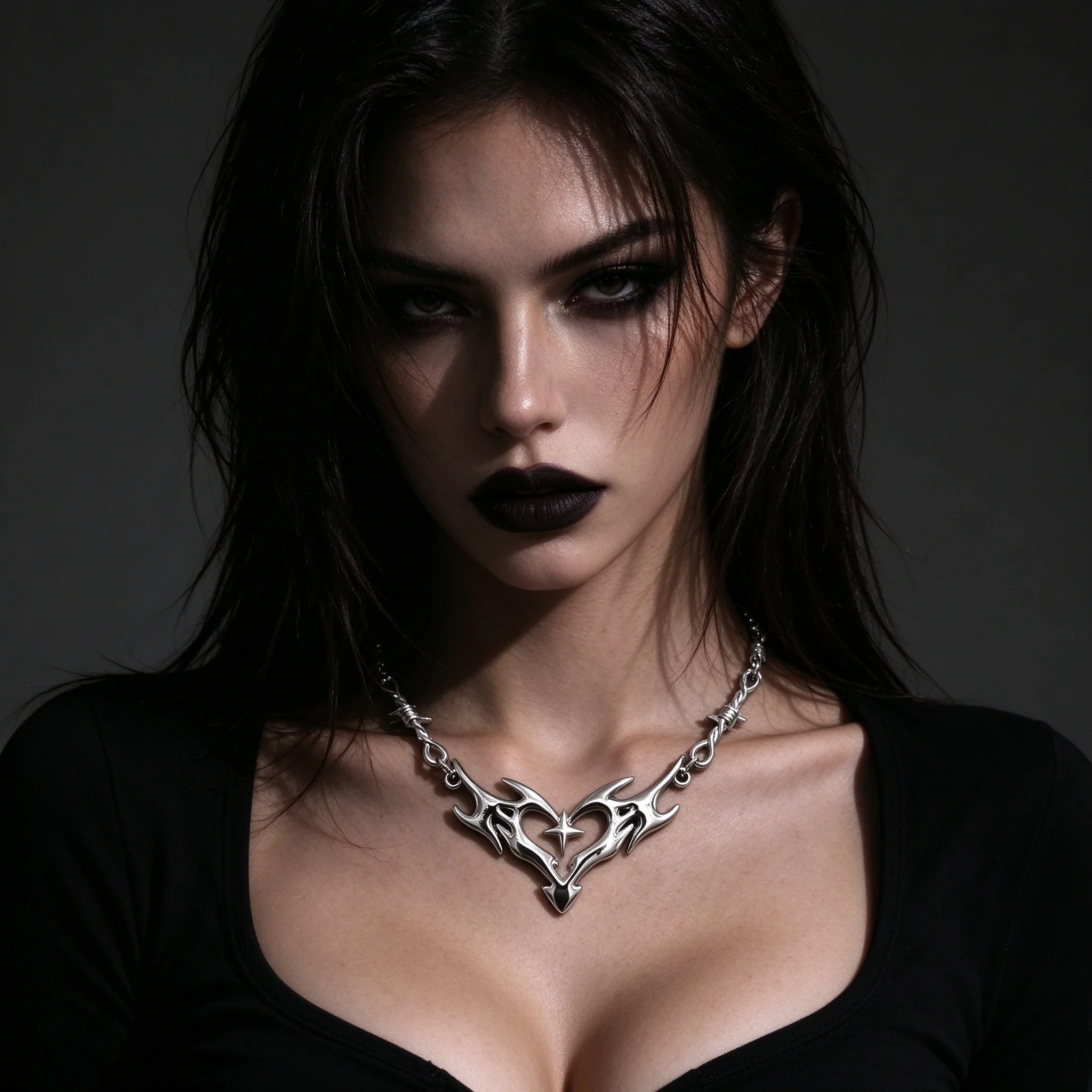 Cross Flame Heart Pendant Necklace Punk Gothic Y2K Star Charm Chain Edgy Street Style Unisex Jewelry Gift Accessories