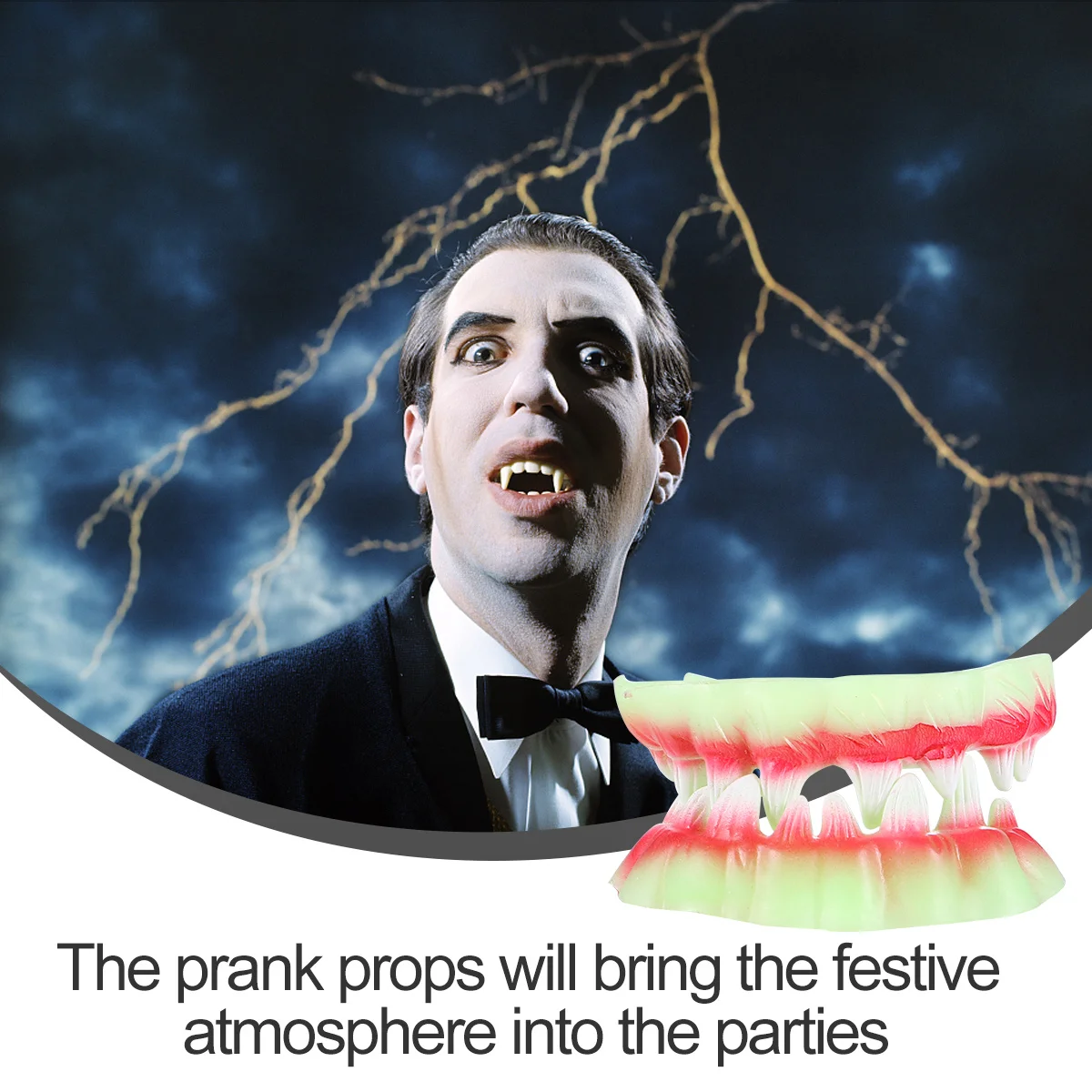 

5Pcs Eco-Friendly Halloween Teeth Decor Zombie Dentures Artificial Teeth Prop Spooky Party Zombie Dentures