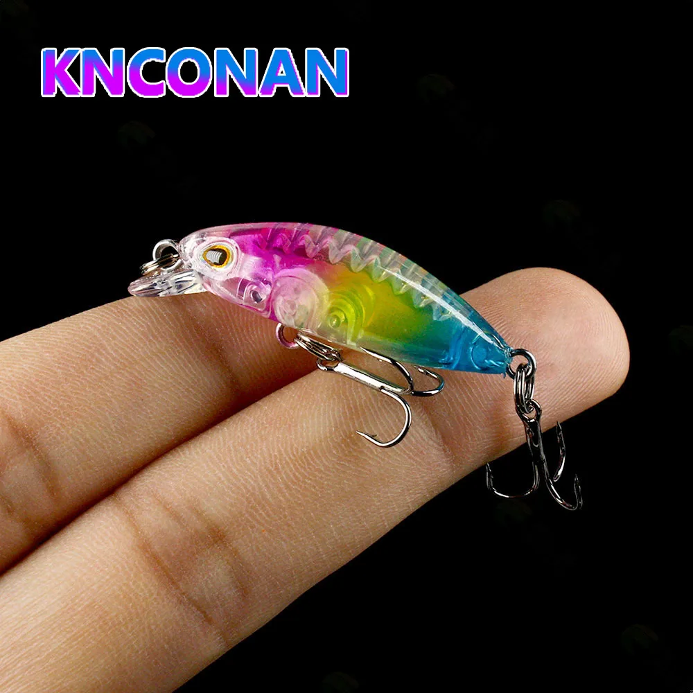 2Pc 40MM 2G Mini Minnow Fishing Lures Bionic Bass Pike Slow Sinking Bait Wobbler 3D Fish eyes Hard Fishing Lure Crank Bait lures