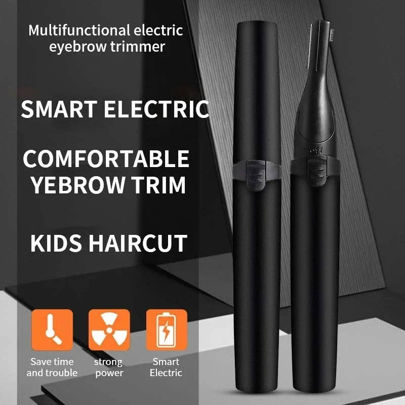 Electric Eyebrow Trimmer Razor Brow Shaping Portable Shaving with Duals Cutter Head Design Washable Hair Trimmer Razor Tools