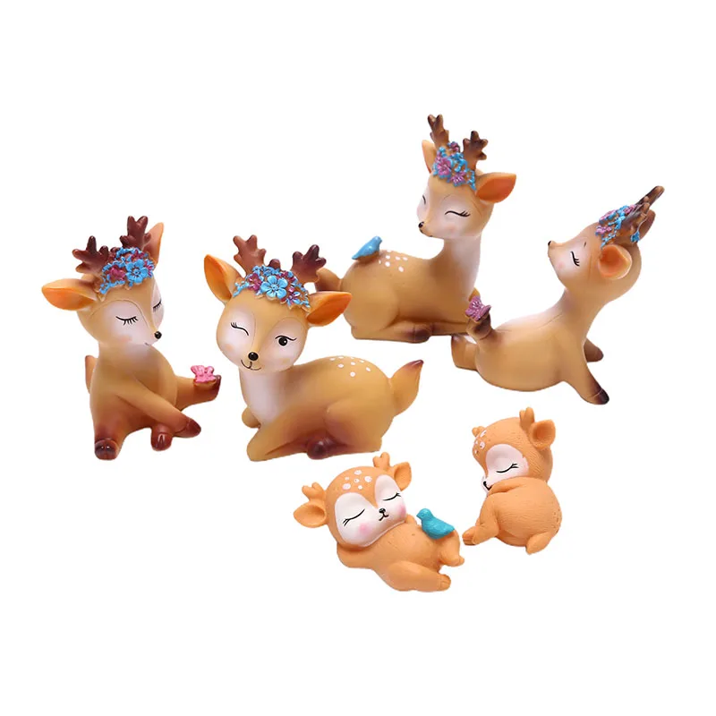 Sika Deer Baking Cake Topper Decoration Miniatures Fairy Garden Ornament Craft