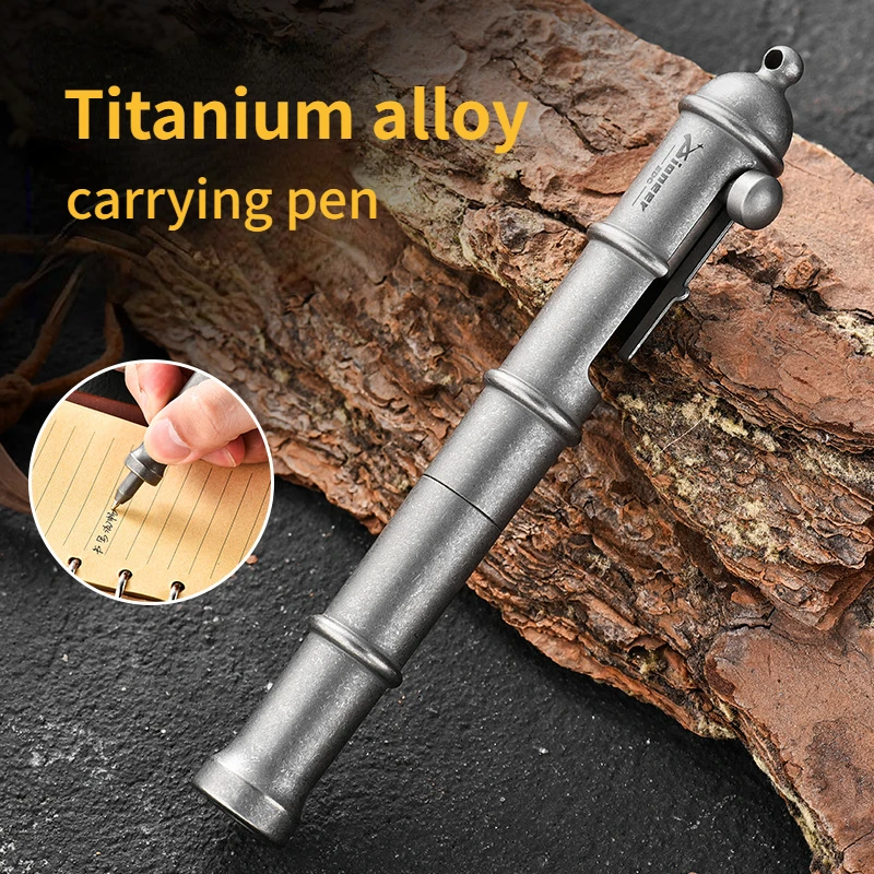 

Titanium Tactical Pen EDC Personalized Barrel Shaped Retro Gun Bolt Titanium Tactical Pen Retro Play Small Object Pendant