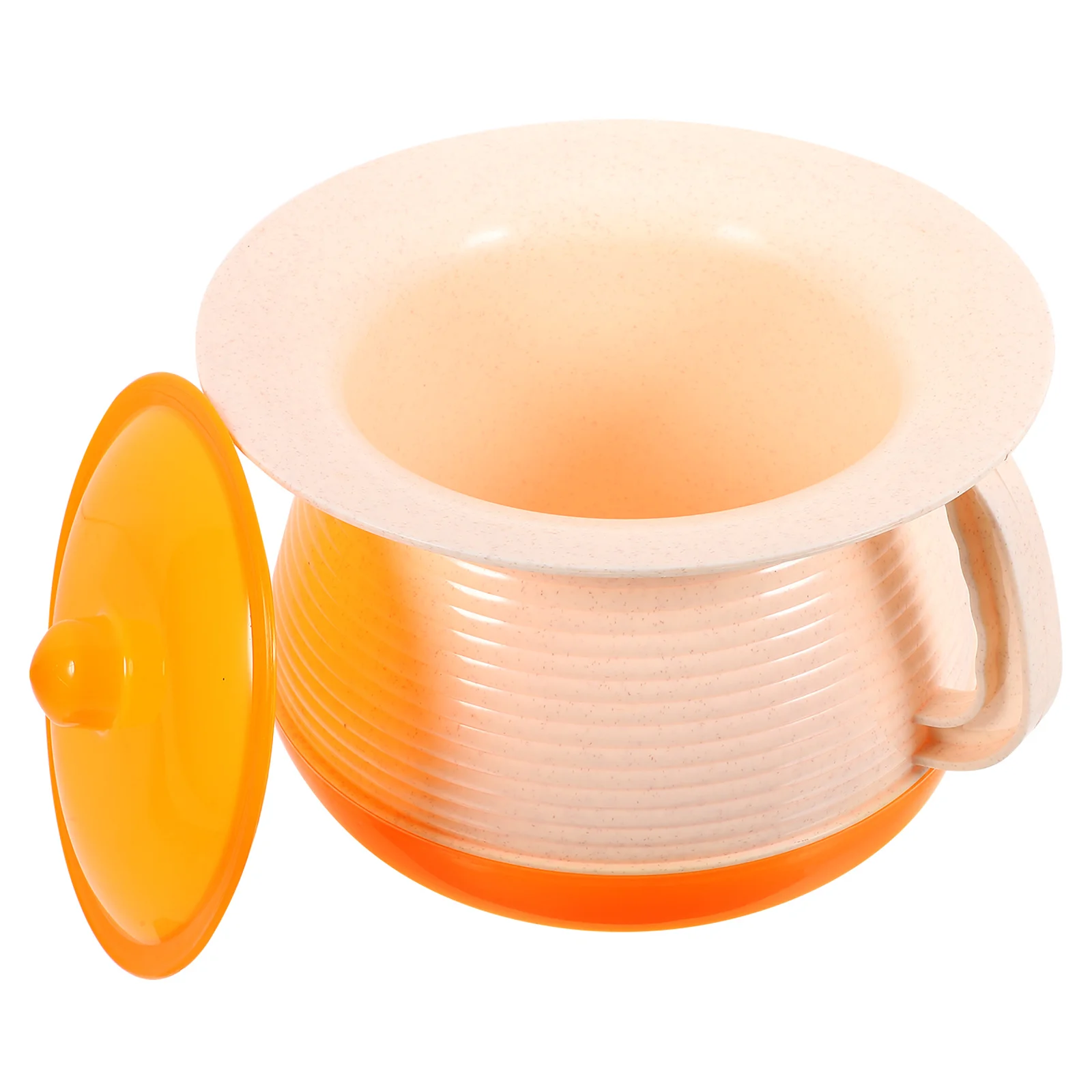 البلاستيك المحمولة Bedpan وعاء البول المبصقة مع غطاء قطرة مقاومة عدم الانزلاق مستقرة المسنين الاستخدام المنزلي البلاستيك أواني البول