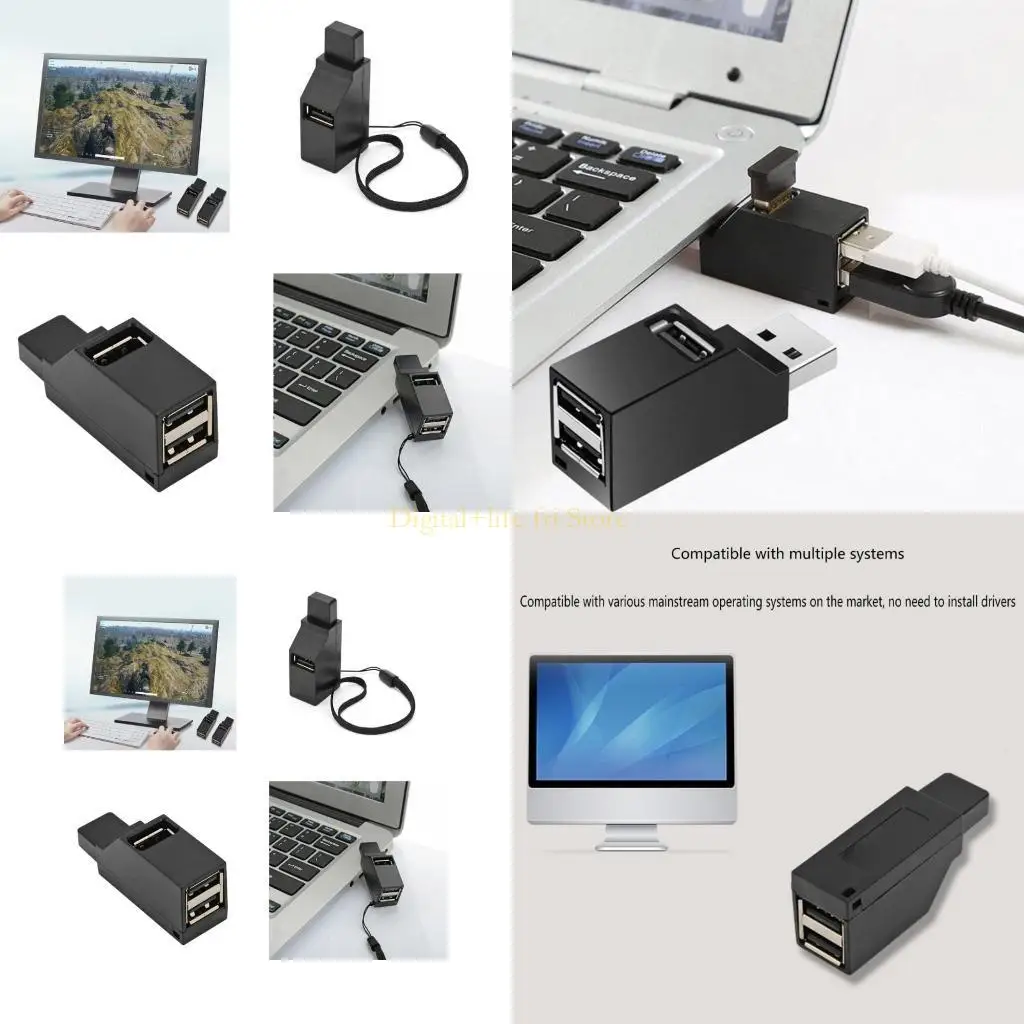 E06D 3 Ports USB Hub محول USB Compact #1