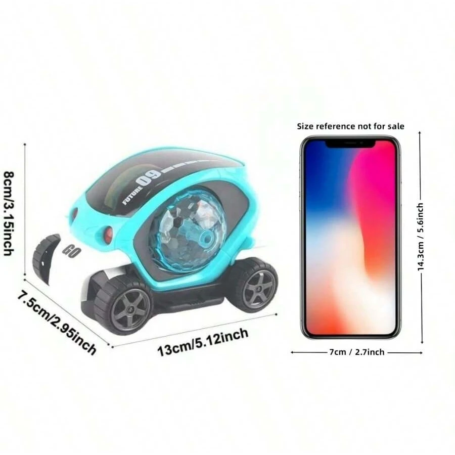 3D rotating luminous music car, automatic special music light toy car. Electric universal rotating colorful musical car, childre