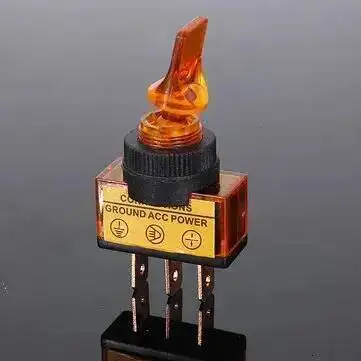 12V 20A Led Illuminate Flick Rocker Button Toggle Switch ON-OFF Car Van Dash Boat Light Connections Ground Power ASW-14D