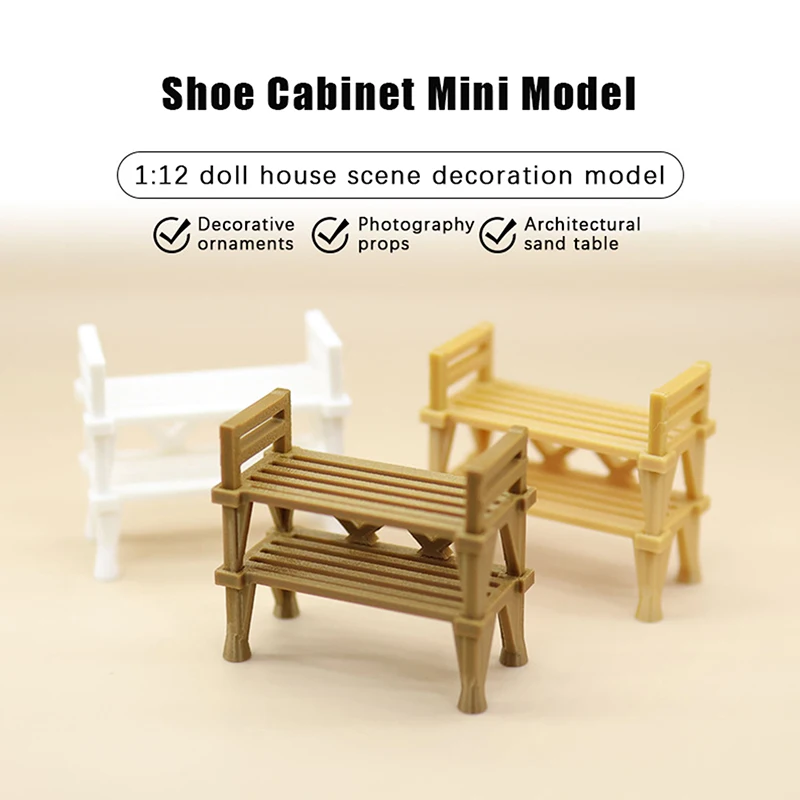Dollhouse Simulated Double Layer Shoe Rack Model Furniture Accessories Dolls House Home Scene Decoration Toys