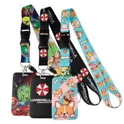 Cordón de dibujos animados de perros Corgi para llaves, cubierta de tarjeta de crédito, soporte de insignia, llavero con encanto para teléfono, accesorios