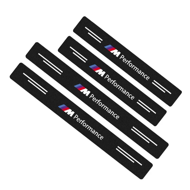 4pcs New Car Door Sill Threshold Carbon Fiber Plate Decals Stickers For BMW M E90 E60 F10 F30 E46 G20 X1 X3 X4 X5 X6 F20 E39 E92