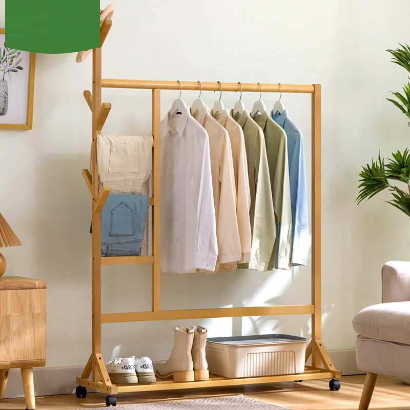 

Современная деревянная вешалка для одежды для спальни, демонстрационный стенд для магазина одежды, небольшая напольная вешалка для пальто