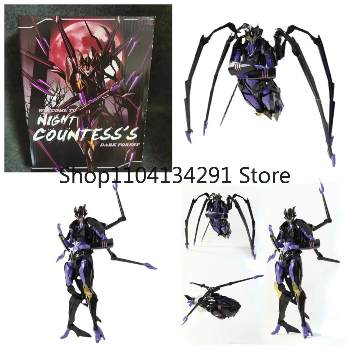

Original Bandai APC TFP Night Lady Dark Forest Triple Form Black Widow Spider Action Figure Collectible Birthday Gift