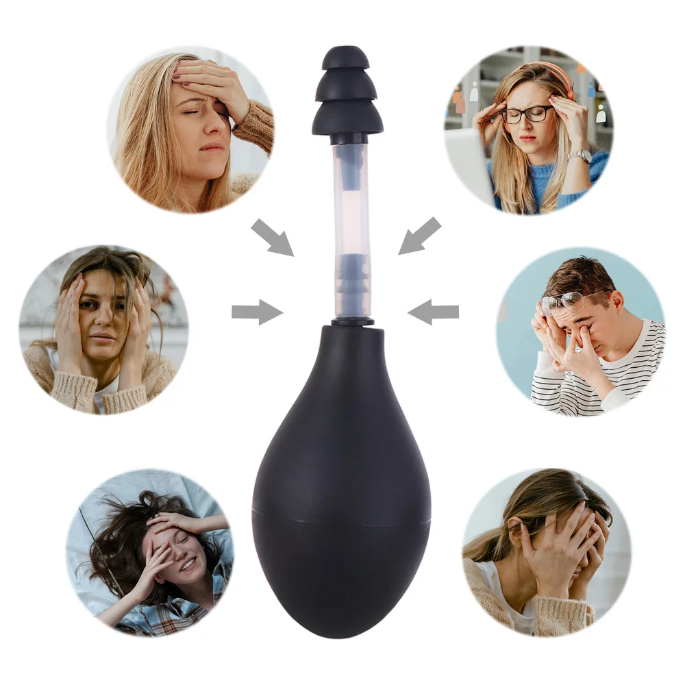 

Silicone Ear Pressure Tool Black Grey Reduce Tension Inner Ear Pressure Tool Portable Earplugs Relief Suction Device