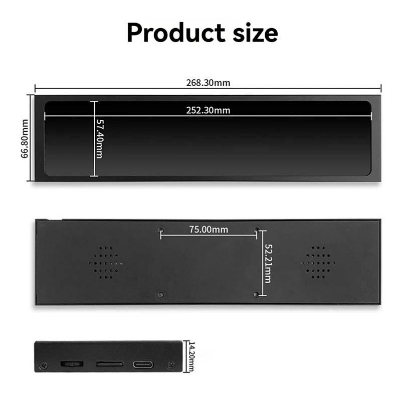 11.26인치 IPS USB 보조 화면(CPU/GPU 모니터링용) USB 롱 보조 화면 디스플레이-A69M 썸네일 6
