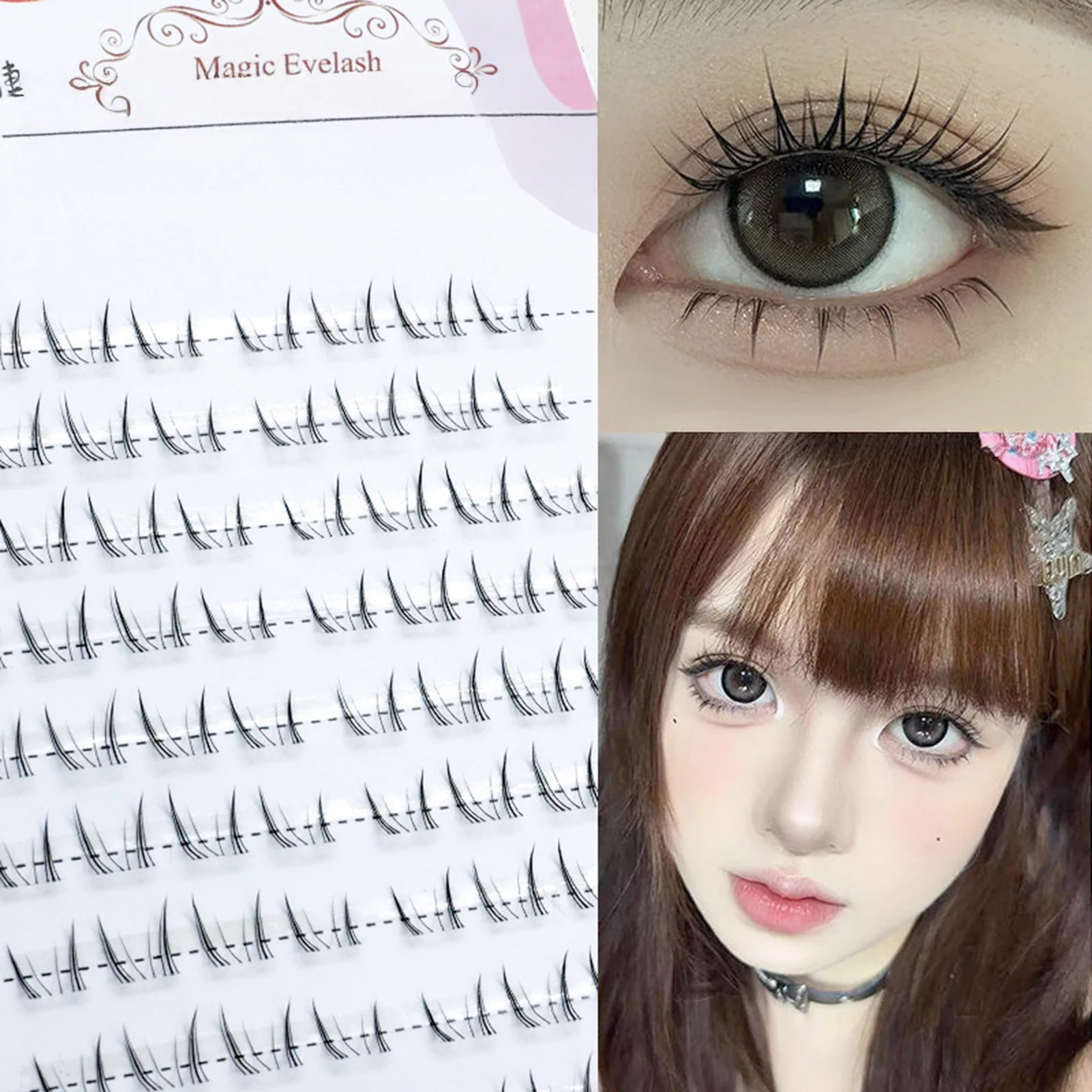 Clear Band Bottom Lash Extension 5-7mm DIY Individual under False Lashes For Acation Salons Photo Shoot