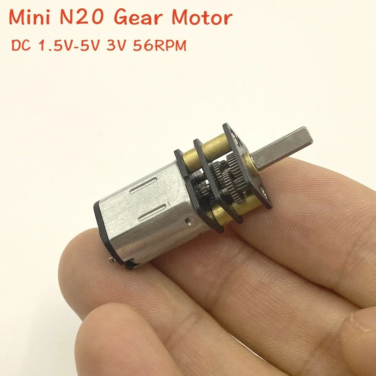 Mini N20 Gear Motor DC 3V 56RPM Slow Speed Full Metal Gearbox Reducer Geared Motor D-shaft for Robot/ Electronic Locks