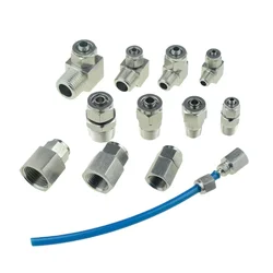 304 Stainless Steel Adapter 1/8 1/4 3/8 1/2 PT Thread 4 6 8 10 12mm Hose Pneumatic Air Compression Quick Pipe Fitting Connector