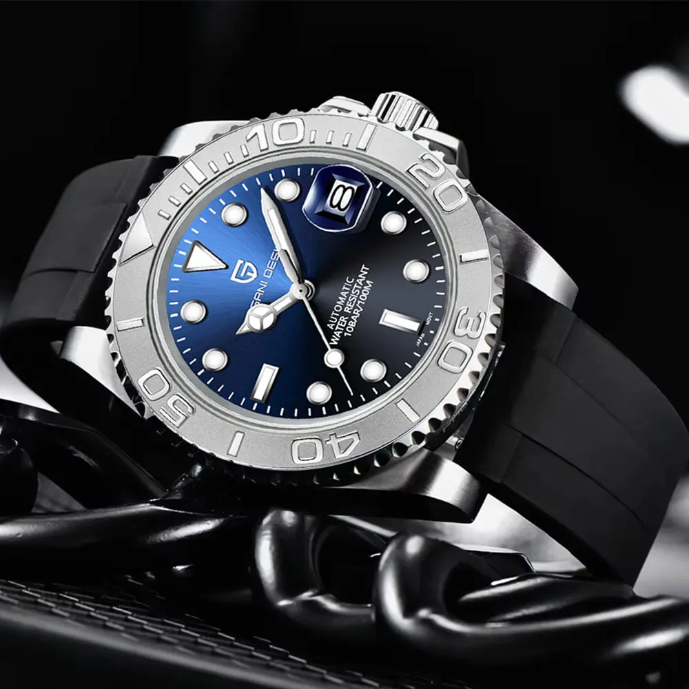 PAGANI DESIGN Nieuwe Automatische Herenhorloge Saffierglas 40mm Mechanisch Horloge Roestvrij Staal 100M Waterdicht Klok Horloge Mannen gift