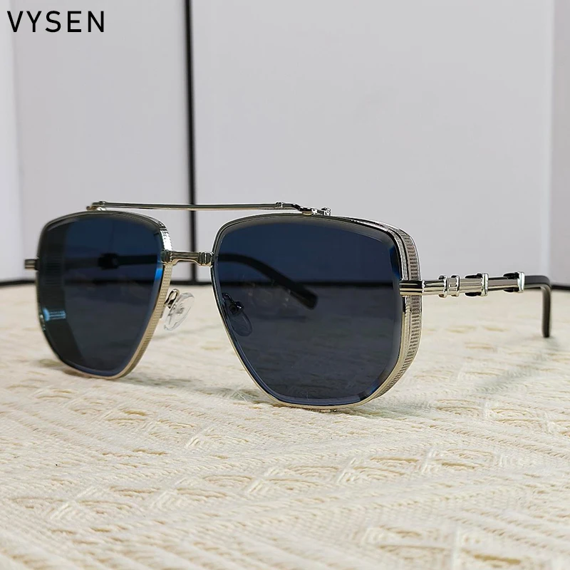 

Vintage Oversized Square Sunglasses Men 2025 Luxury Brand Metal Frame Double Beam Sun Glasses For Male Steampunk Eyewear UV400