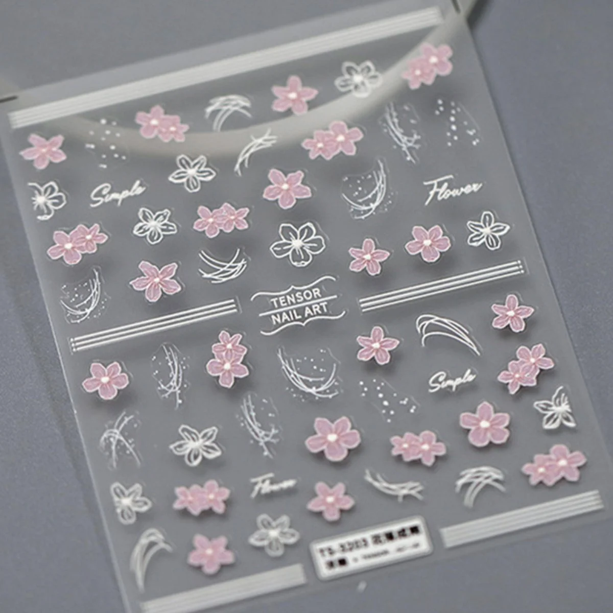 Autocollants 5D en Relief pour Nail Art, Décalcomanies de Manucure, Rose, Blanc, Adhésif, Décorations, Estampage à Chaud, 1 Pièce