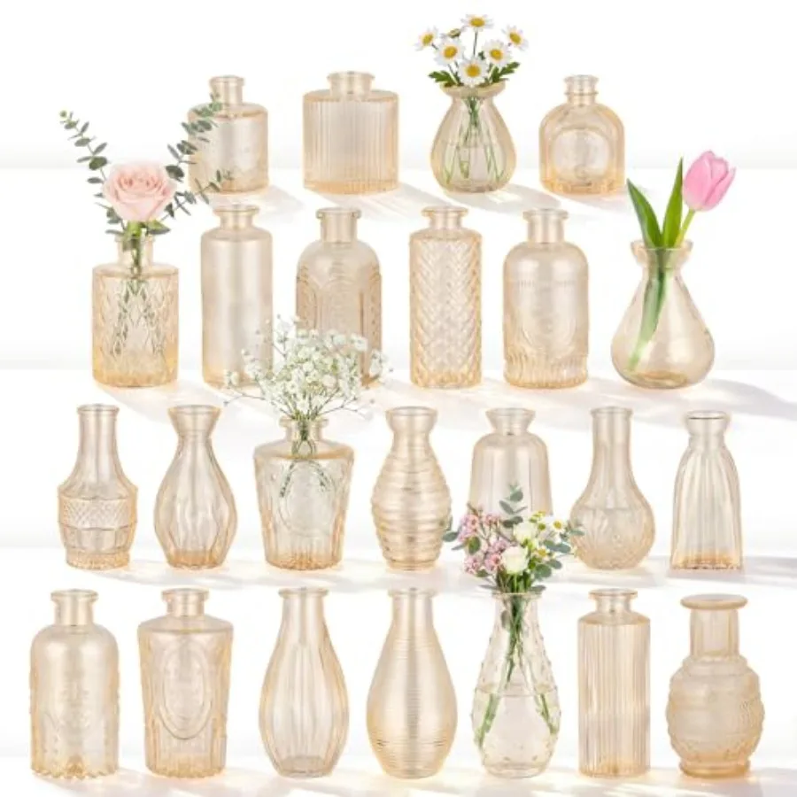 

24 Pack Bud Vase in Bulk - Flower Vases for Wedding Decorations, Glass Vase for Table Decorations, Small Vase for Home, Mother'