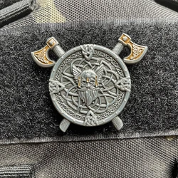 Vintage Metal Patch Nordic Ancient Viking Totem Emblem Viking Messenger Morale Badges on Backpack Hook&loop Appliques