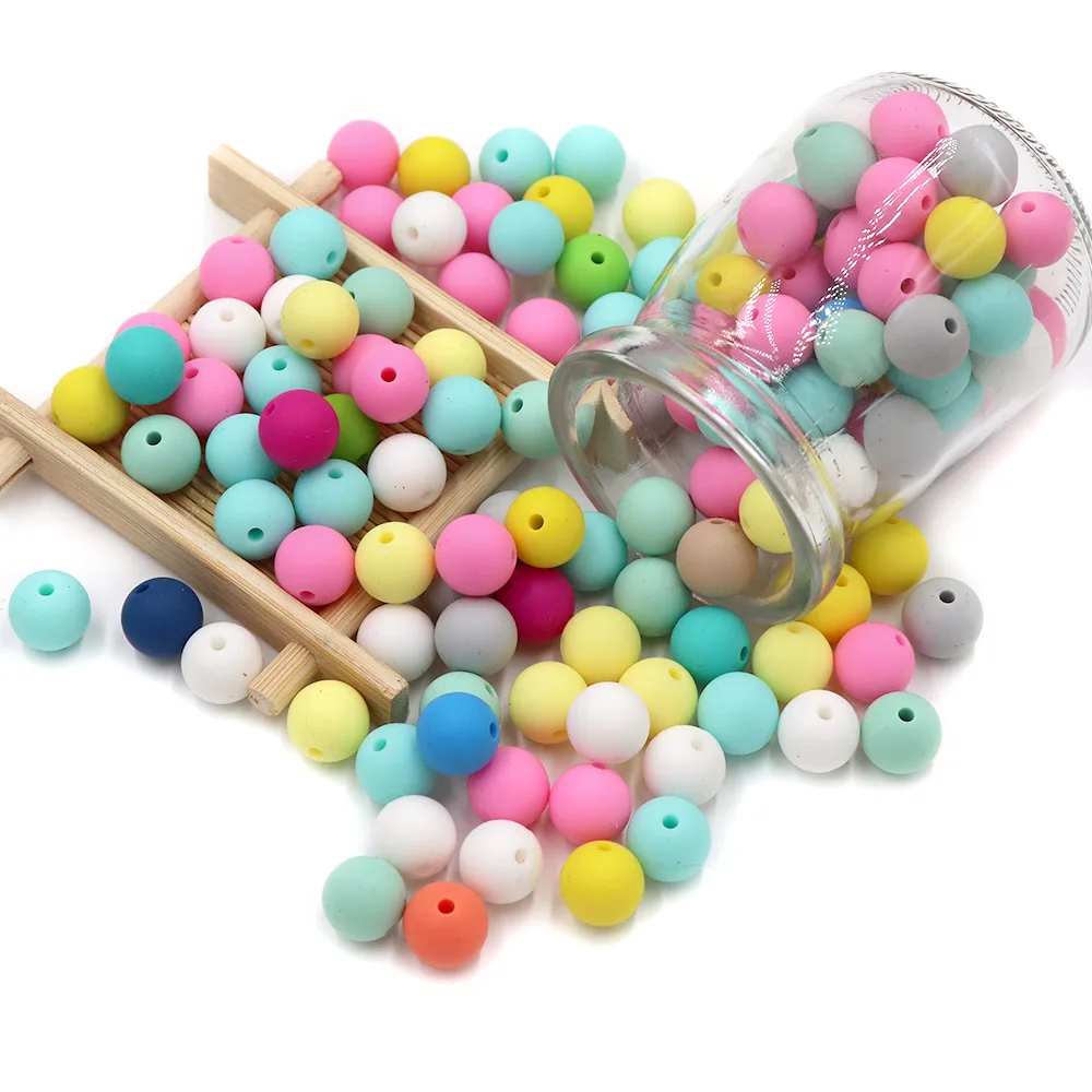 BOBO.BOX 300Pcs/lot 12MM Round Perle Silicone Beads Dentition Baby Teething Beads For Jewelry Making Baby Products Pacifier Clip