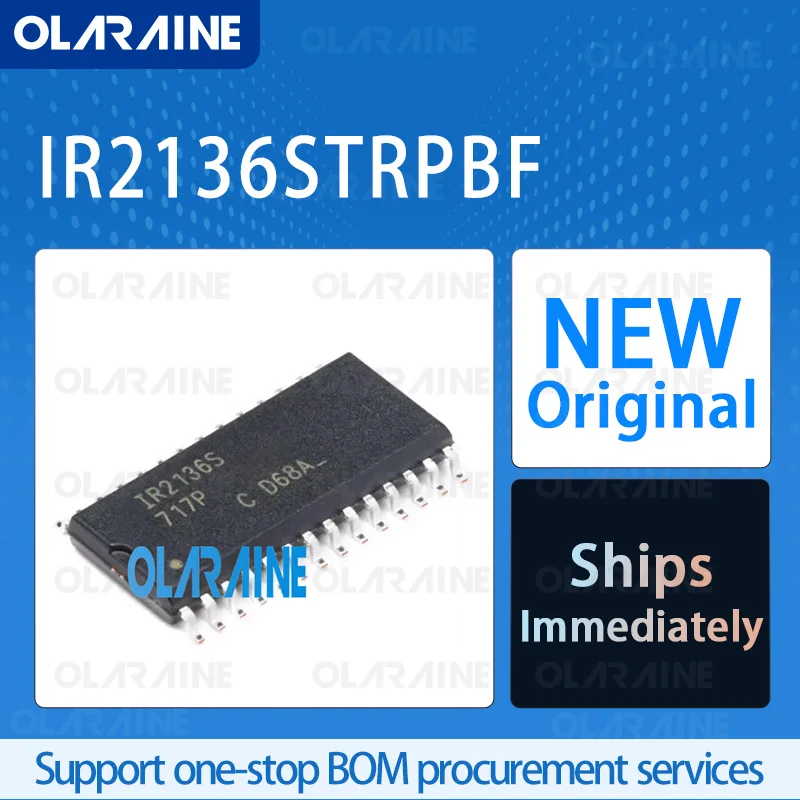 

5/10/100Pcs IR2136STRPBF SOIC-28 original ic chip Gate drivers RoHS 6 Output Current 200 mA Voltage - 20 V