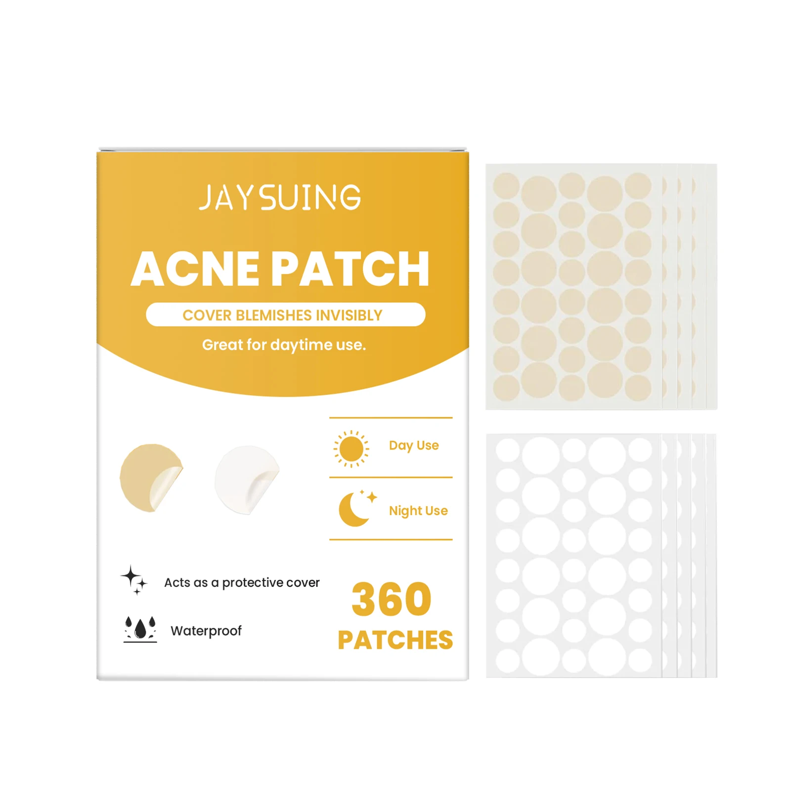 

Jaysuing Day And Night Acne Patch Acne Removal Skin Care Facial Cover Acne Invisible Acne Patch 2pcs