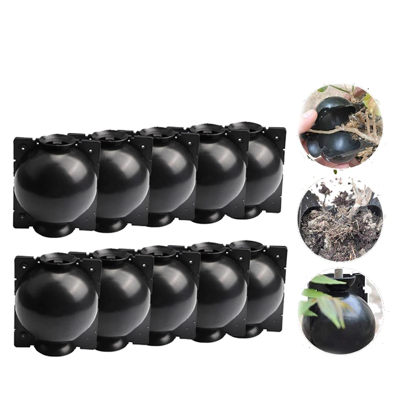 

Garden Tools 10pcs Plant Rooting Ball Grafting Growing Nursery Box Breeding Plant Root Container High Pressure Case D3