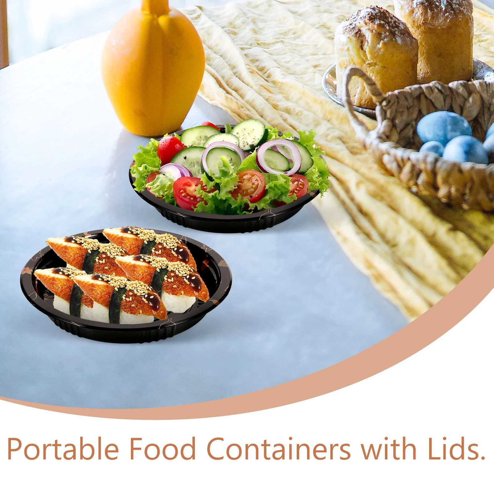 

20pcs Disposable Japanese Snack Containers Picnic Food Storage Carry Out Packaging Transparent Leak-Proof Meal Prep